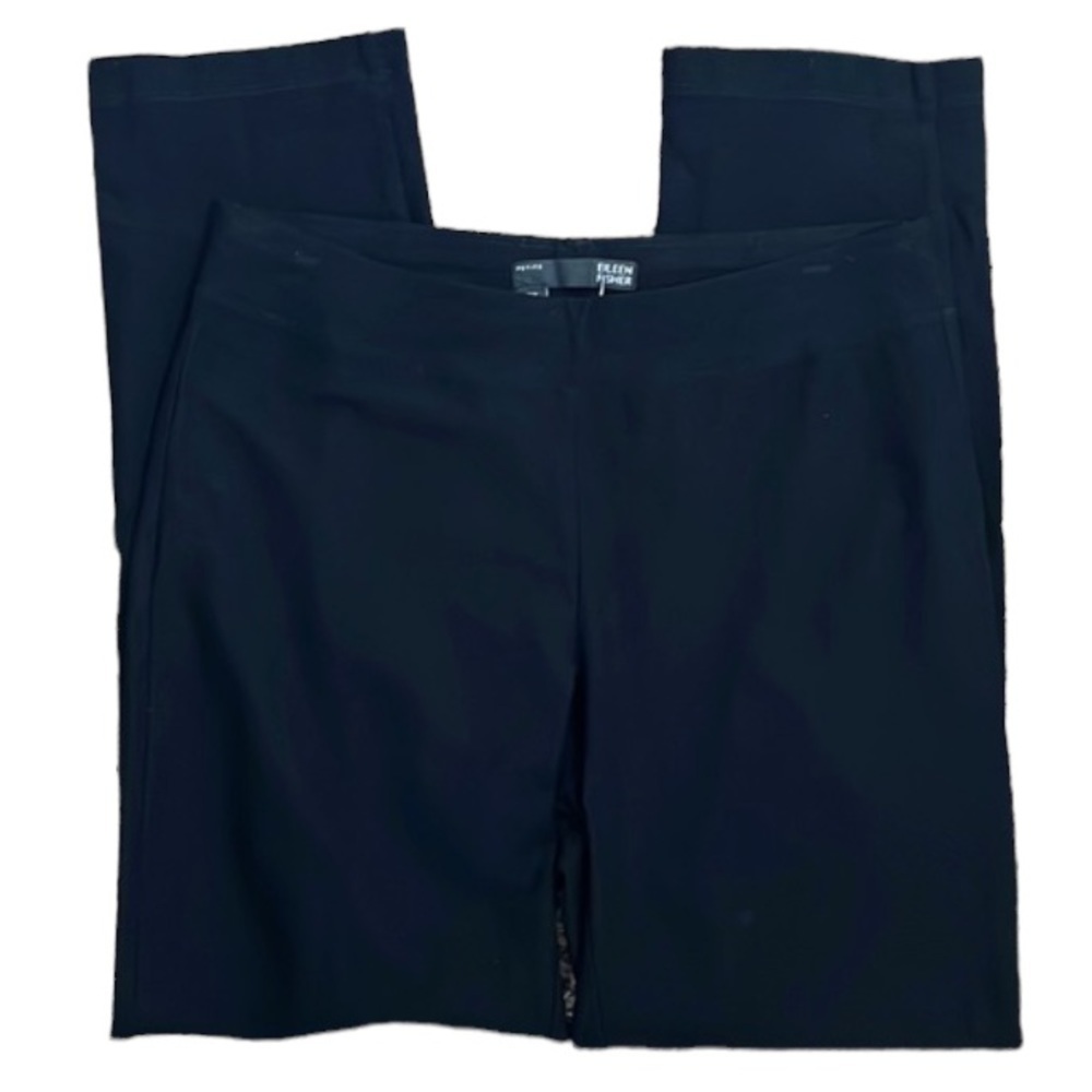 Eileen Fisher Pull On Ankle Pant‎ Women's Petite SP Black Inseam 25.5" Stretch